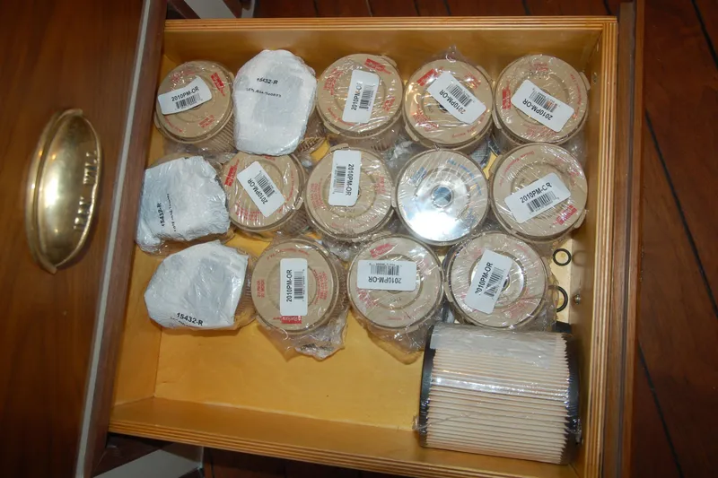 Slide: The Image of Drawer with neatly organized custom Sprague filters, model 2010PM-OR, year 2006. - 104