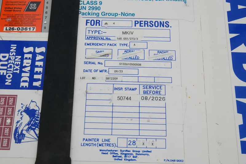 Slide: The Image of Label with safety service details and inspection dates for a Custom Sprague, 2006 model. - 162