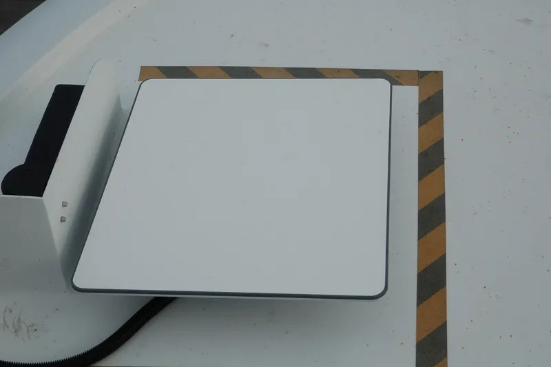 Slide: The Image of Custom 2006 Sprague model with a flat, square panel and striped border. - 163