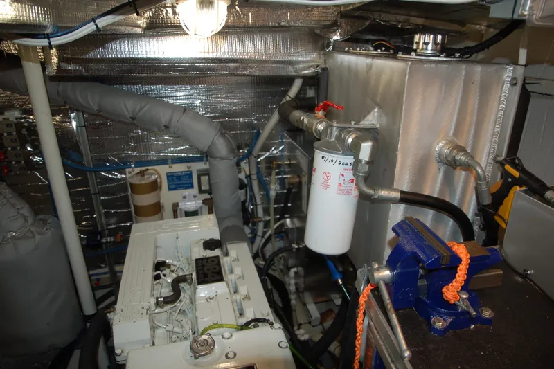 Slide: The Image of Engine room of a 2006 Custom Sprague with visible machinery and components. - 41