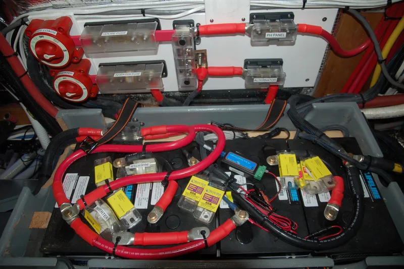 Slide: The Image of Electrical system with fuses and wiring in a 2006 Custom Sprague setup. - 66