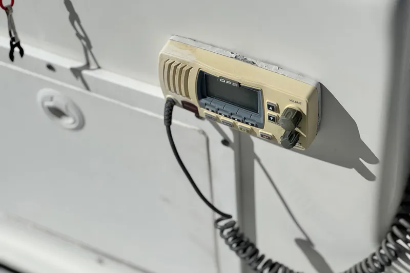 Slide: The Image of Boat GPS device on a 2021 Clearwater 2000 C/C, mounted on a white panel. - 28