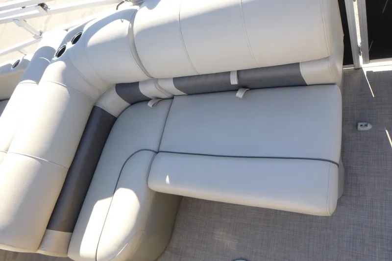 Slide: The Image of 2022 Sun Tracker Party Barge 22 DLX, luxurious seating detail. - 9