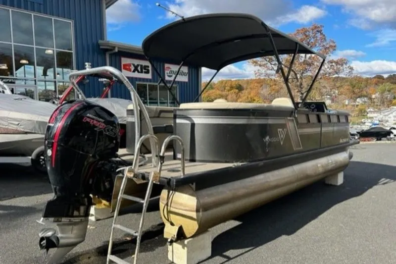 Slide: The Image of 2023 Viaggio L22U boat interior with plush seating and modern design. - 2