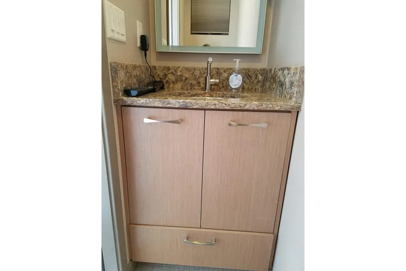 Slide: The Image of Modern bathroom vanity with marble countertop, Adonia 7518 model, 2017. - 19