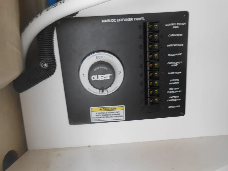 Slide: The Image of Main DC breaker panel on 2008 Sea Ray 260 Sundancer boat. - 2