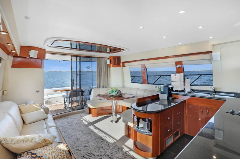 Slide: The Image of Luxurious interior of 2005 Carver 560 Voyager yacht with ocean view. - 50