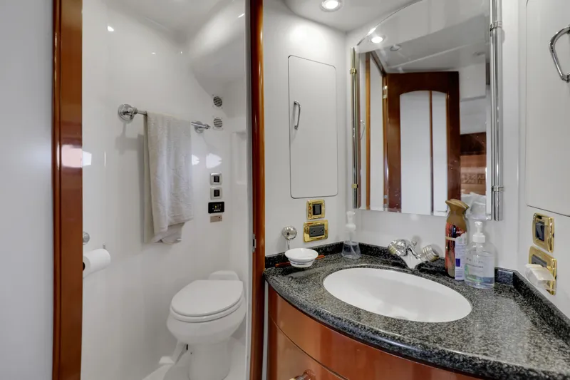 Slide: The Image of Luxurious bathroom in 2005 Carver 560 Voyager yacht with modern amenities. - 65