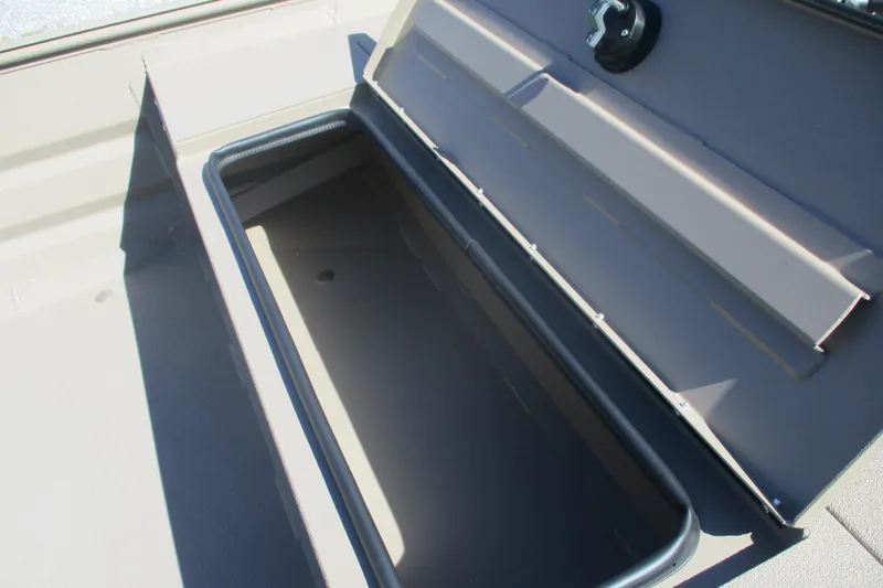 Slide: The Image of Open storage compartment in 2025 Alweld 1652 Marsh boat, showcasing interior space. - 8