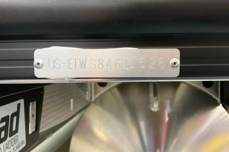 Slide: The Image of Hull identification number on a 2026 Bennington 22 SSRSE boat. - 15