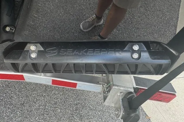 Slide: The Image of Close-up of Atlas jack plate on 2025 Sportsman Masters 267OE Bay Boat. - 6