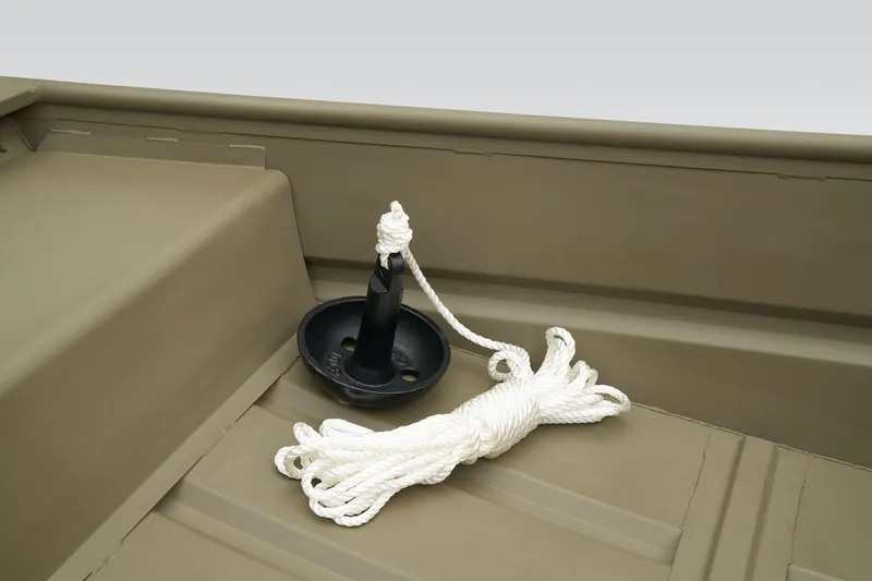 Slide: The Image of Manufacturer Provided Image: 2025 Tracker Grizzly 14 Jon boat interior with anchor and rope. - 34