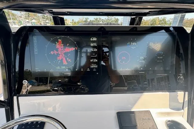 Slide: The Image of 2025 Sportsman Open 282 Center Console dashboard with advanced navigation displays. - 5
