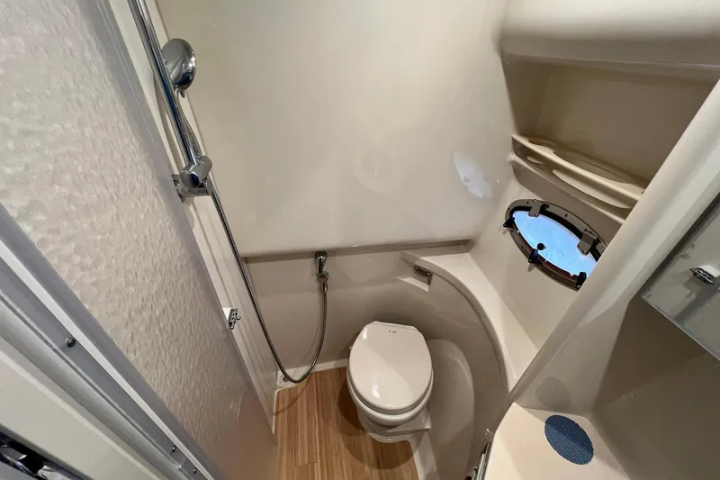 Slide: The Image of Bathroom interior of 2011 Formula 37 Performance Cruiser with shower and porthole window. - 28