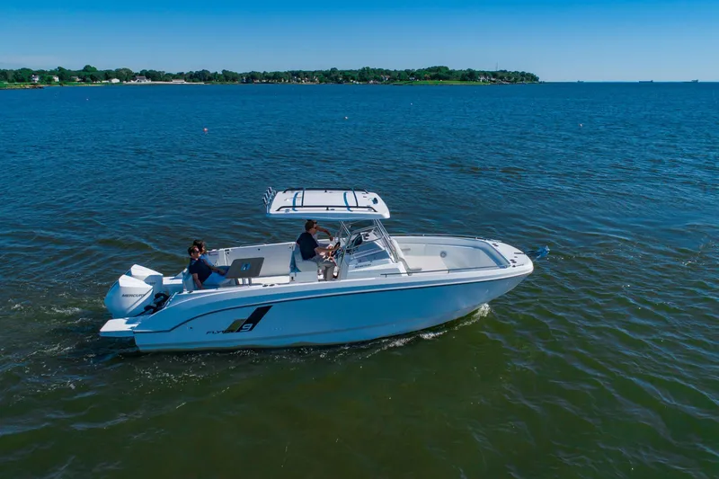 The Image of 2025 Beneteau Flyer 9 SPACEdeck cruising on a sunny day. - 0