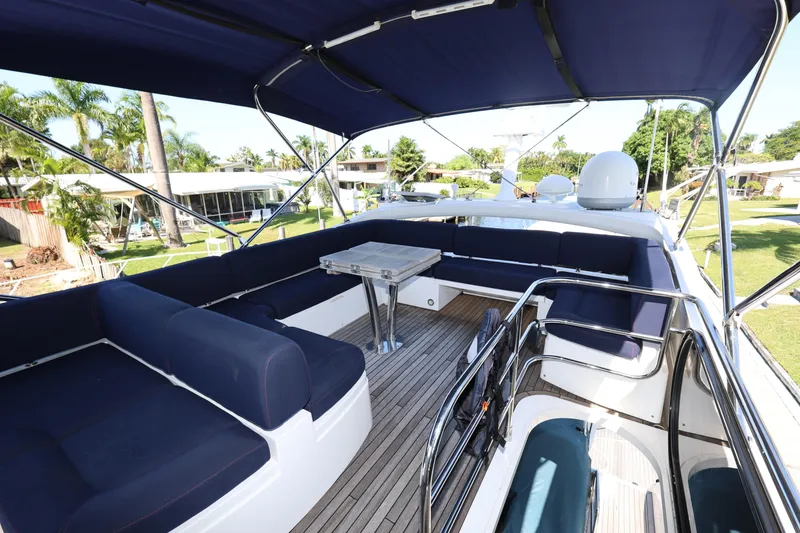 Slide: The Image of Luxurious 2016 Sunseeker Manhattan 55 yacht with spacious outdoor seating and elegant design. - 31