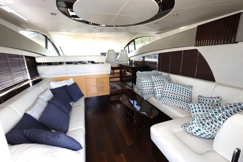 Slide: The Image of Luxurious interior of 2016 Sunseeker Manhattan 55 yacht with elegant seating and modern decor. - 9