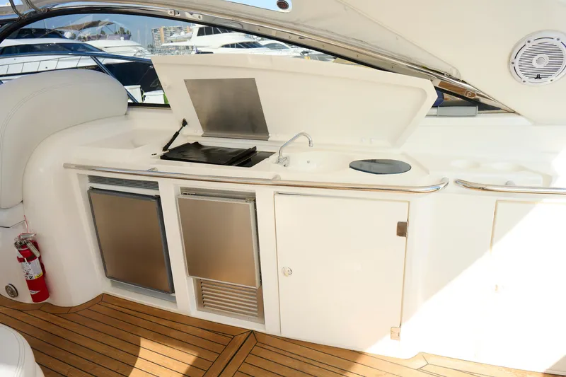 Slide: The Image of Sunseeker Camargue 50 yacht kitchen area with grill and sink, 2000 model. - 41