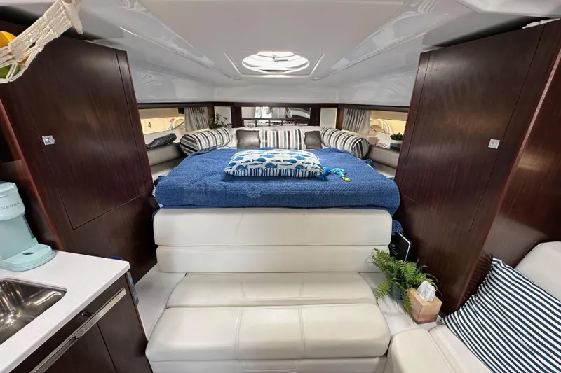 Slide: The Image of Luxurious interior of 2020 Monterey 355 Sport Yacht with cozy bed and modern amenities. - 42