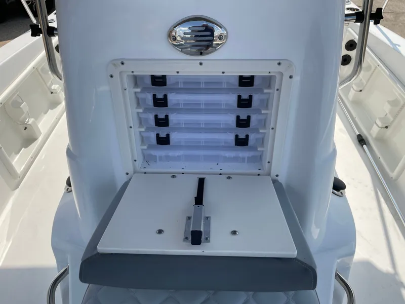 Slide: The Image of 2024 NauticStar 191H boat with organized tackle storage compartments. - 20