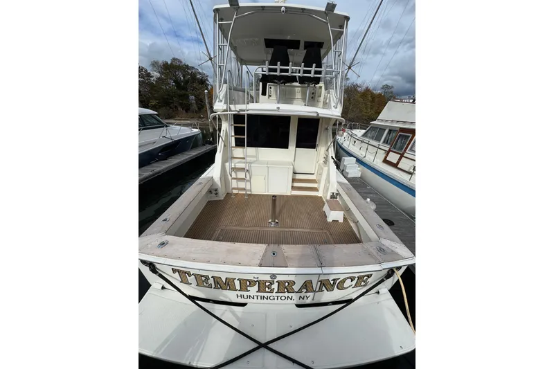 Slide: The Image of 1991 Viking 53 Convertible yacht "Temperance" docked in Huntington, NY marina. - 5