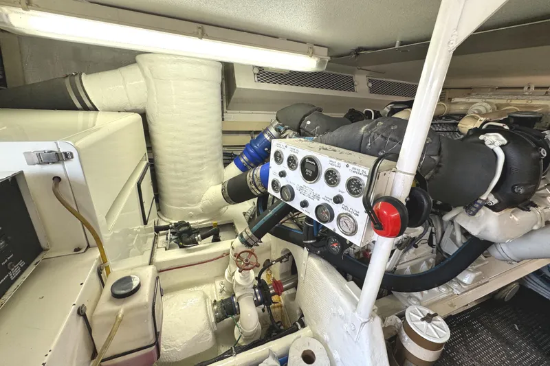 Slide: The Image of Hour meter on a 1991 Viking 53 Convertible, showing 2165.9 total hours. - 64