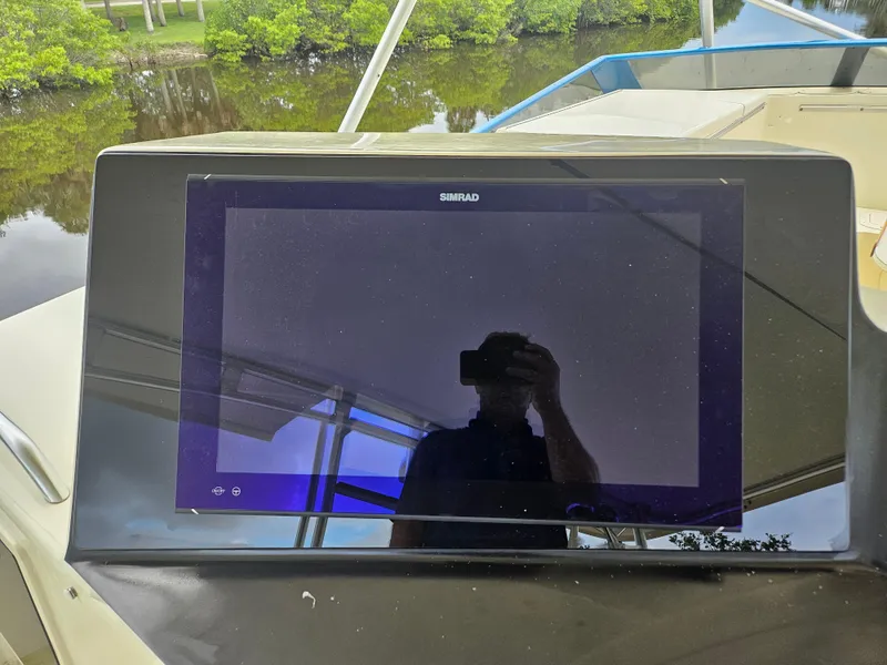 Slide: The Image of Simrad display on 1991 Donzi 65 Sportfisherman boat. - 4