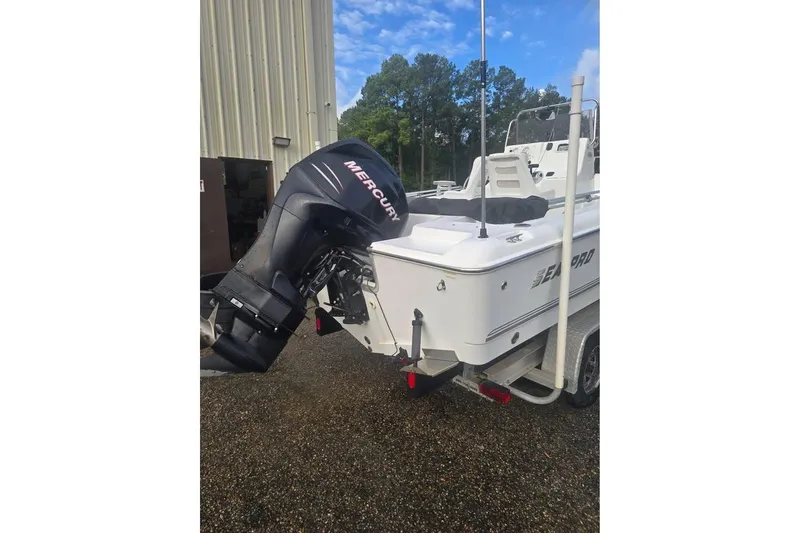 Slide: The Image of 2007 Sea Pro 190 Center Console boat with Mercury outboard motor on trailer. - 3