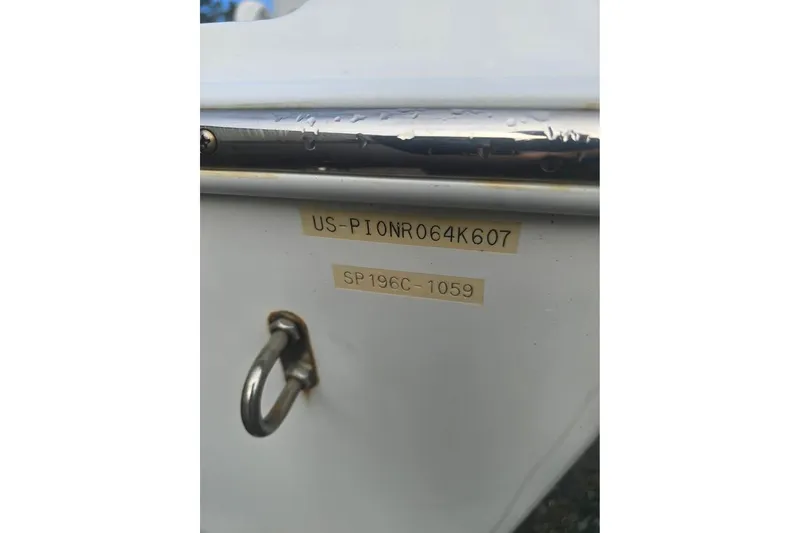 Slide: The Image of 2007 Sea Pro 190 Center Console boat with visible identification numbers on the hull. - 7