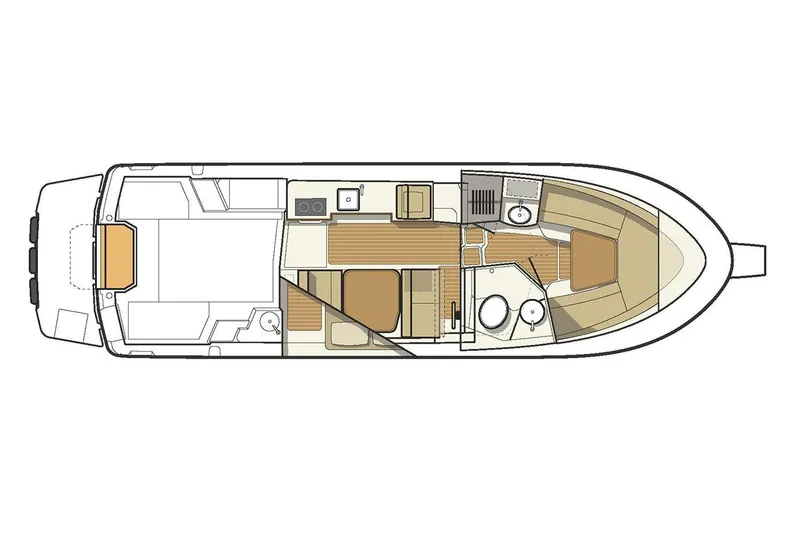 Slide: The Image of Manufacturer Provided Image: 2020 Cutwater C-28 boat interior layout, top view. - 4