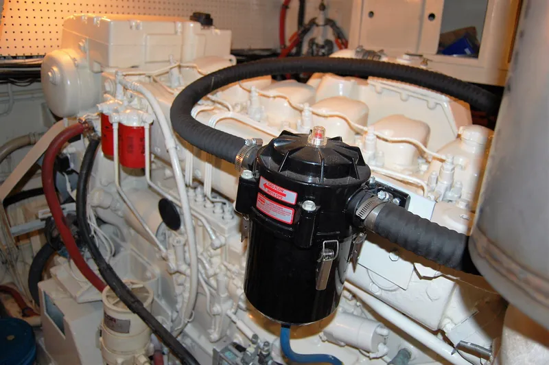 Slide: The Image of Engine room of 1982 Miller Marine North Sea Trawler, showcasing detailed mechanical components. - 30