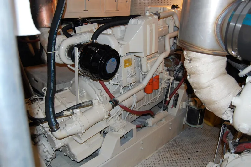 Slide: The Image of Engine room of 1982 Miller Marine North Sea Trawler Ed Monk, showcasing machinery and components. - 33
