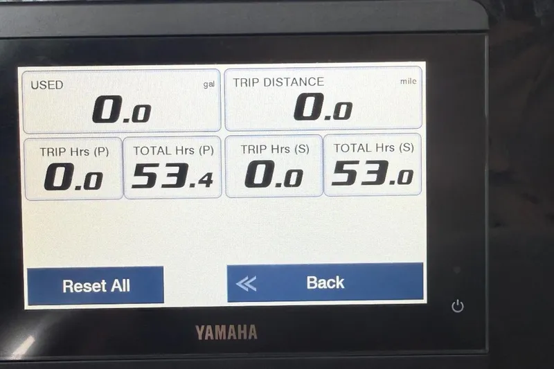 Slide: The Image of Display screen showing trip and total hours for Jupiter 32, 2023 model. - 11