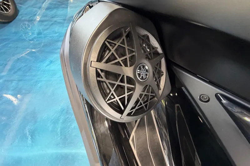 Slide: The Image of 2026 Yamaha WaveRunner FX speaker detail on a sleek black surface. - 4