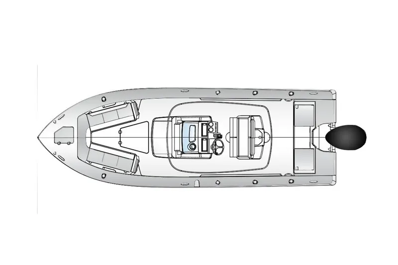 Slide: The Image of Manufacturer Provided Image: Top view of 2023 Everglades 253 Center Console boat layout. - 19