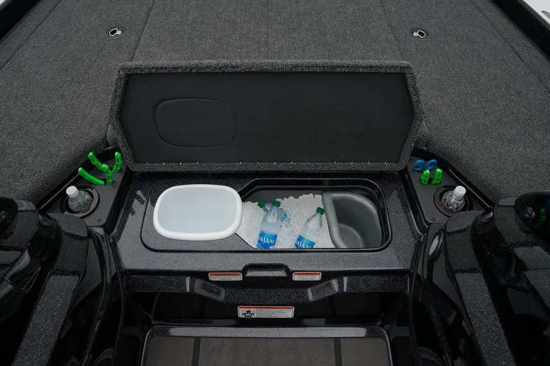 Slide: The Image of 2026 Nitro Z21 XL Pro boat compartment with secure latch and sleek design. - 30