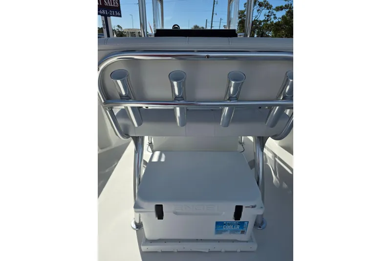 Slide: The Image of 2026 Parker 210 Coastal boat with rod holders and Engel cooler. - 12