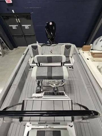 Slide: The Image of 2025 Vexus ACX2210 boat interior with modern seating and sleek design. - 5