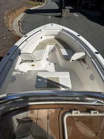 Slide: The Image of 2025 Bulls Bay 255CC boat with spacious seating and sleek design. - 8
