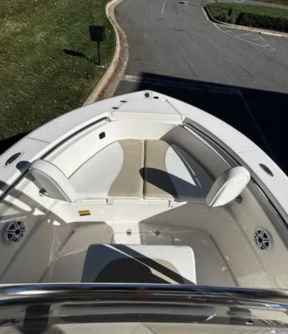 Slide: The Image of 2025 Bulls Bay 200CC boat with spacious seating and sleek design. - 7