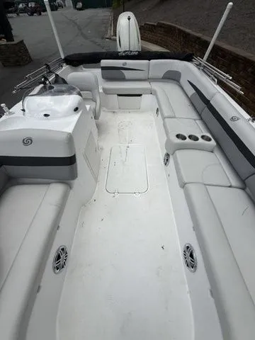 Slide: The Image of 2021 Hurricane SunDeck Sport 201 OB boat interior with spacious seating and modern design. - 10