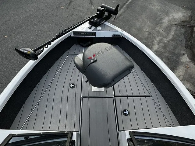 Slide: The Image of 2024 Vexus ADX180 boat deck with seating and trolling motor. - 9