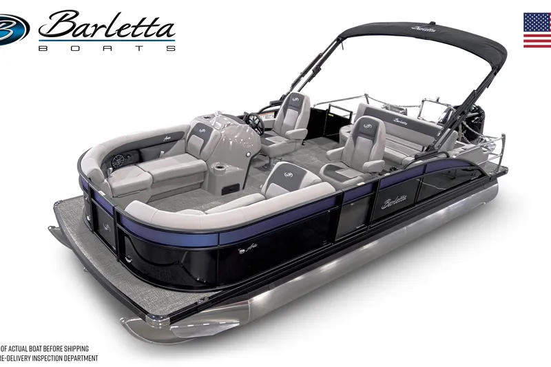 The Image of 2025 Barletta A22UC pontoon boat with luxurious seating and sleek design. - 0