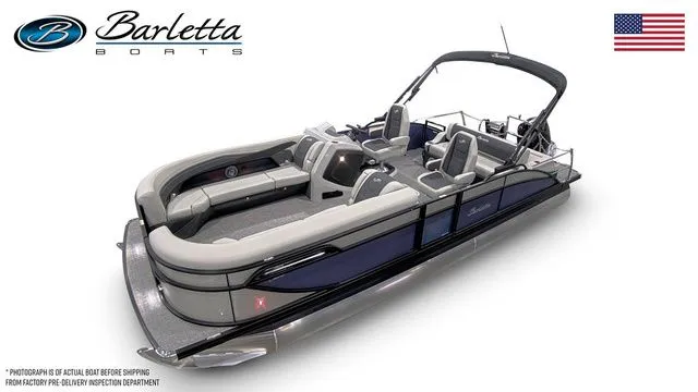The Image of 2026 Barletta Boats Cabrio 24UC pontoon with sleek design and spacious seating. - 1