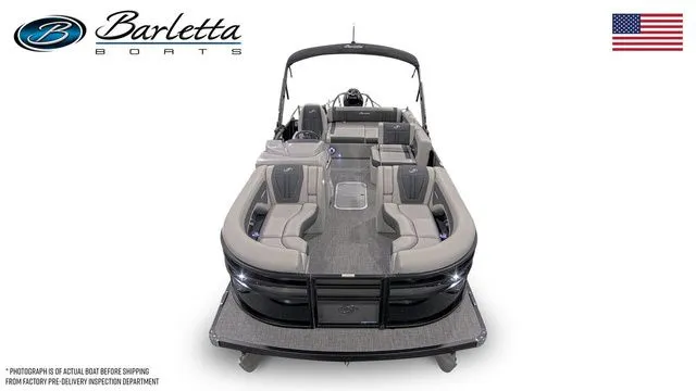 Slide: The Image of 2026 Barletta Boats 23U pontoon with luxurious seating and sleek design. - 5