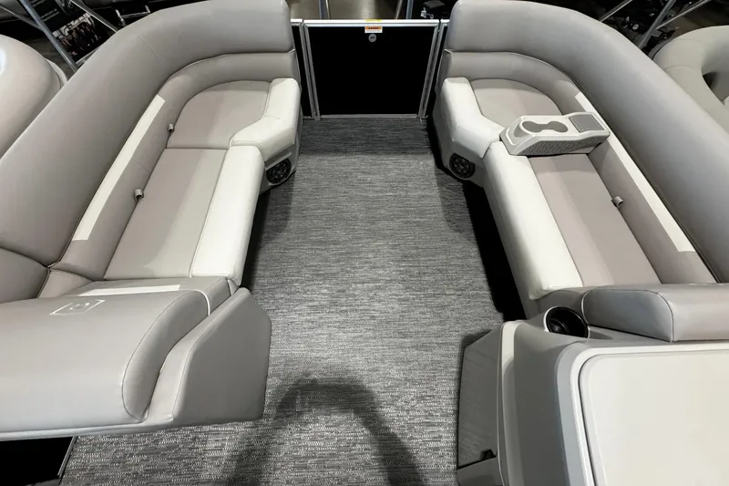 Slide: The Image of Interior of 2026 Godfrey Xperience 2286 SBX Sport Tube, featuring spacious seating and modern design. - 2