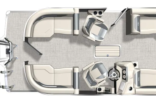 Slide: The Image of Top view of 2025 Barletta ARIA A20QC pontoon boat interior layout. - 9