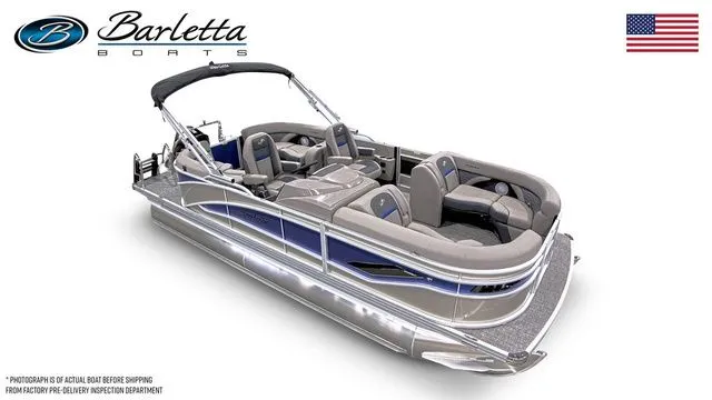 The Image of 2024 Barletta Corsa 21QC pontoon boat with sleek design and comfortable seating. - 1