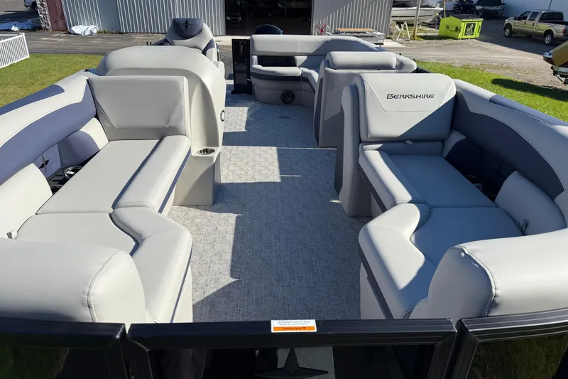 Slide: The Image of 2026 Berkshire 22 CL2 LE pontoon boat with spacious seating and modern design. - 4