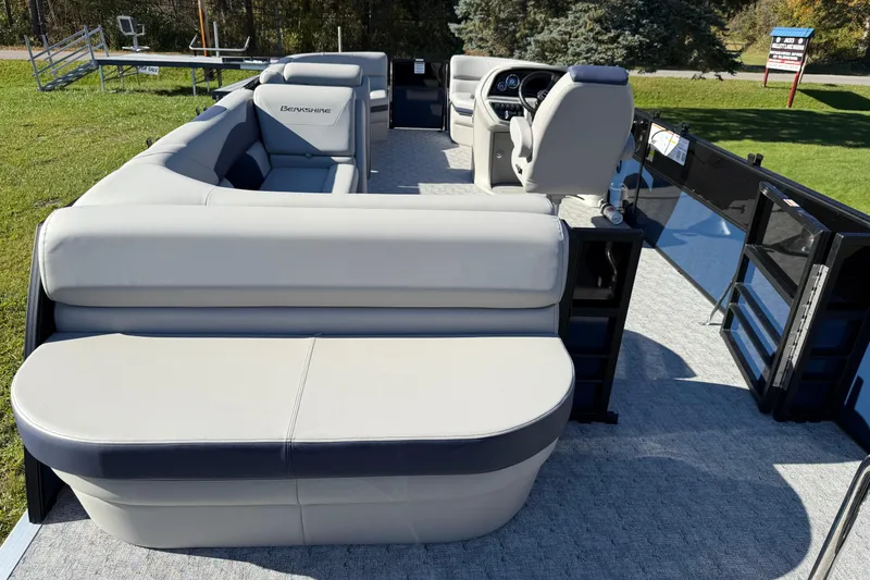 Slide: The Image of 2026 Berkshire 22 CL2 LE pontoon boat with spacious seating and modern design. - 8
